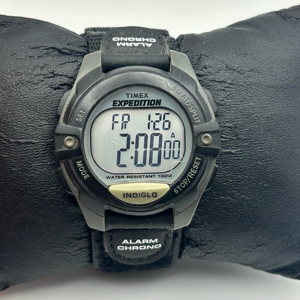Timex Expedition Digital Watch Black & Gray Resin Case Integrated Compass